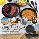 Mtgluk Wheat Straw Dinnerware Set for 4, Plastic Plates, Bowls, and Cups, Unbreakable, Dishwasher & Microwave Safe, Eco-Friendly, Ideal for Family Meals, Camping, and Picnics (Light color)