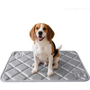 Dog Bed Mat, Soft Foam Kennel Pad Washable Pet Dog Crate Pad with Anti-Slip Bottom for Small/Medium Dogs, Grey 35"x24" (Gray)