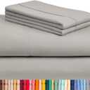 LuxClub 4 PC King Sheet Set, Breathable Luxury Bed Sheets, Deep Pockets 18" Wrinkle Free Cooling Bed Sheets Machine Washable Hotel Bedding Silky Soft - Light Taupe King