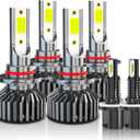 Lights for Chevy Corvette Bulbs Fog Lights 1997 1998 1999 2000 2001 2002 2003 2004, Plug and Play, Powersports Light For Off road Use, Pack of 6