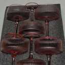 6 Pcs Ribbed Coupe Glasses, 10 oz Pink Martini Glasses Set, Cute Espresso Martini Glass & Champagne Coupe Glass, Elegant Bar Glassware for Cocktails, Wine, Outdoor Entertaining & Gifts