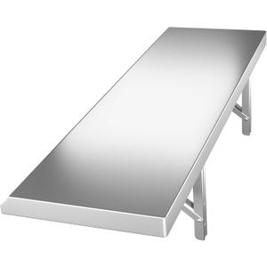 Stainless Steel Folding Concession Shelf - Commercial Concession Serving Shelf 36" x 12" - Drop Down Serving Stand for Food Trucks, Restaurant Windows & Bars