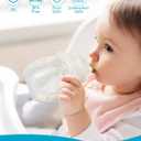 Sippy Cup Soft Spout Conversion Kit for Evenflo Balance Plus Wide Neck Baby Bottles, Toddler Transition Kit with Silicone Sippy Spout Nipple, Weighted Straw, Bottle Handle, Cleaning Brush, 3 Pack, 6m+