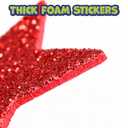 4 x READY 2 LEARN Glitter Foam Stickers - Red and Green Stars - Pack of 168 - Self-Adhesive - Stickers for Christmas Crafts and Holiday Party Favors