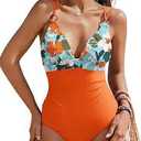 AI'MAGE Women's One Piece Swimsuit 2025 Tummy Control Bathing Suit Slimming O-Ring Swim Suits Crisscross Back Swimwear Size M