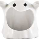 Bico White Ghost Ceramic Candy Bowl Holder with Large Opening, Dish for Candy, Cookie, Candles, Halloween Decoration, Day of The Dead Decor
