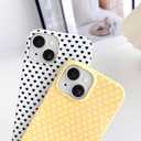 Skyseaco for iPhone 14 Case Cute Aesthetic Heart Phone Case Soft Slim TPU Shockproof Phone Cover for Women Girls - Yellow and White