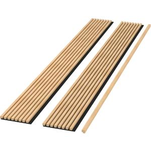 Modern 94 L x 11.25 W Acoustic Slat Wall Panels with End Cap  Premium Wood Sound-Dampening Wall Treatment for Living Rooms, Offices & Studios  2-Piece Decorative Noise-Reducing Panel Set