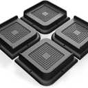 MYMULIKE Bed Risers Heavy Duty, Oversized Furniture Risers, Support Up to 6000 Lbs, Lift 3 inch for Couch, Sofa, Table, Chair (Black 4 Pack, 1 inch)