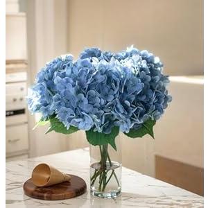 5PCS Hydrangea Artificial Flowers, Real Touch Latex Hydrangeas, Realistic Faux Floral Dcor for Home Office Wedding Bouquets Centerpieces Party