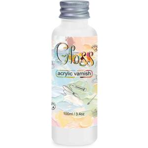 Gloss Varnish for Acrylic Painting, 100ml Clear Acrylic Varnish Gloss Keeps Paintings from Yellowing, Cracking, Maintains Permanent Color