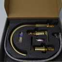 SITGES Brushed Gold High-Arc Bathtub Faucet,Solid Brass,2-Handle Deck Mount Tub Faucet,3-Hole Roman Bath Tub Faucet Set with Valve