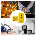 GFCI Adapter, 15 AMP Grounded 3-Prong Single Outlet Adapter, for Indoor Use with Manual Reset UL Listed, Yellow, 1 Pack
