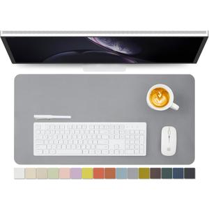 Leather Desk Mat - Non-Slip PU Desk Pad for Office and Home - Desk Organization and Accessories - Ideal for Large Mouse Pad and Desk Mats on Top of Desks (Dark Gray,27.6"x 13.8")