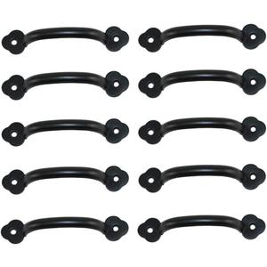 4-Inch Zinc Alloy Refined Antique Pull Handle Furniture Knobs for Wardrobe Cupboard Drawer, Black, 3.2" Hole to Hole Distance, Pack of 10