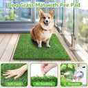 Dog Grass Mat with Pee Pad,Small Litter Box Indoor Artificial Grass Potty Training Pads for Dogs Tray Doggies Washable Reusable Puppy Pads Leakproof Pee on Outdoor Patio Balcony Apartment(18x30'')