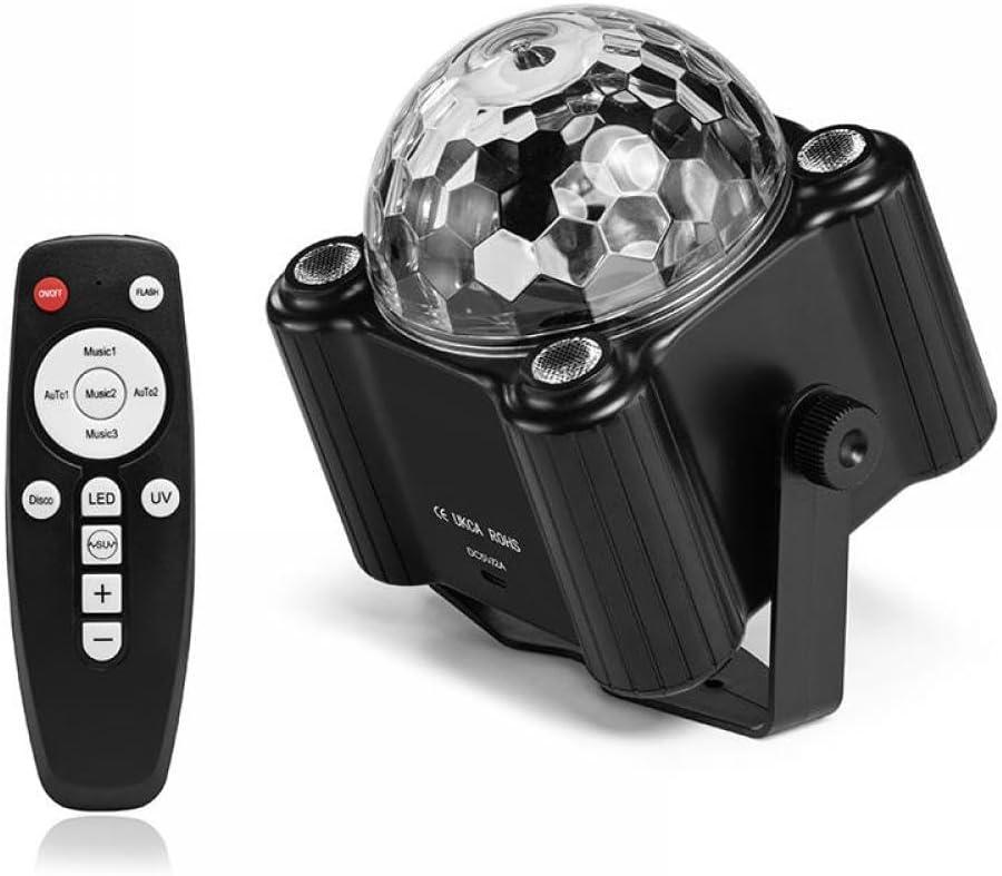 Voice Activated Disco Party Lights Strobe Compatible with Indoor Celebrations Birthdays Carnivals Home Christmas Weddings Club Decor (Black)