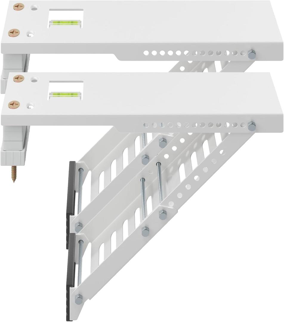 Window Air Conditioner Support Bracket, Window AC Bracket Universal for 5,000-12,000 BTU AC Units, Up to 85lbs, Ajustable Extender Leg, 2-Pack