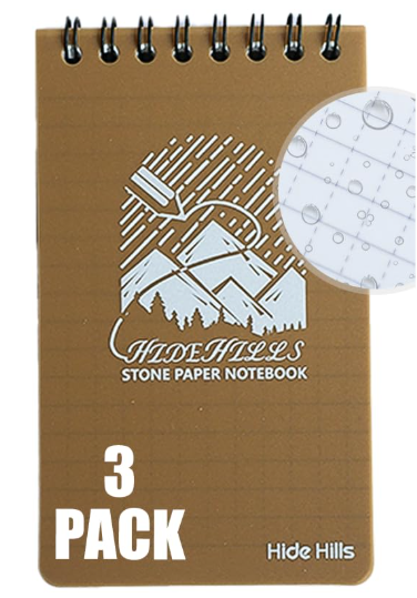 Waterproof Notebook Stone Paper Notebook 3x5 Pocket Notebook, 3 Packs