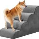 NEWBULIG 4-Step Dog Stairs, 20" H Dog Steps for Sofa and Chair, Non-Slip Sturdy Pet Steps for Small Dogs and Cats, Pet Ramp for High Bed Indoor