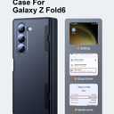 2 x Compatible for Samsung Galaxy Z Fold 6 Case Military Grade Drop Protection Built-in Screen Protector Translucent Slim Compatible for Samsung Galaxy Z Fold 6 Phone Case, Black