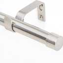 NICETOWN Window Curtain Rod 1 Diameter for Windows 48 to 86 inch Adjustable Drapery Rod Set with End Cap/Cylinder Finials Style for Living Room Bedroom Patio Door, Sold by Single, Brushed Nickel
