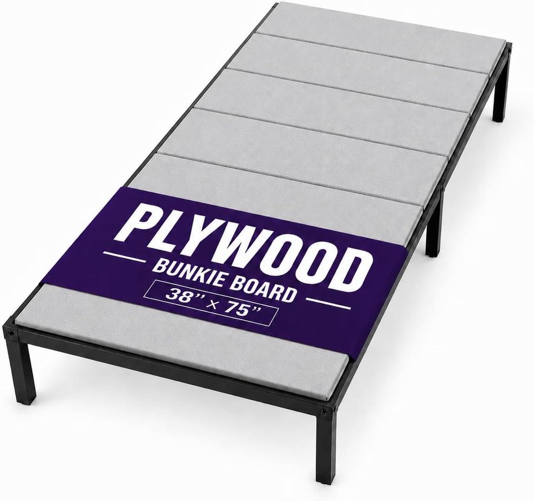 Plywood Ultra Heavy-Duty Bunkie Board Twin Size 38" x 75" Wood Anti-Sag Under Mattress Bed Support Noise Minimizing Breathable Bunky Board