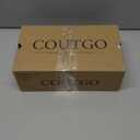 Coutgo Women's Platform Wedge Sandals Open Toe Slip On Slides Cork Heeled Cutout Comfortable Summer Shoes (7.5, Beige)