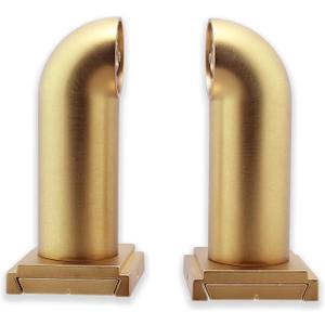 BlastHome Luxury French Return Room Darkening Brackets  Premium Quality, Heavy Metal  Fits Only Signature Collection Curtain Rods (Rod Not Included)  1 1/4" Large Diameter, Set of 2  Brushed Gold