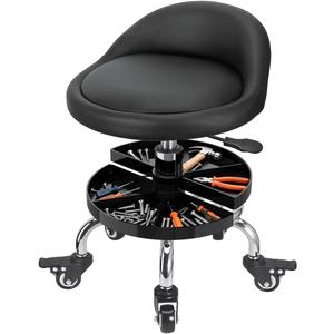 FLOLXNB Garage Mechanic Stool with Storage Tray,Low Height Rolling Shop Stools, Rolling Mechanics Seat Chair Height Adjustable, Rolling Shop Chair, Work Stool Creeper Seat (Style 1)