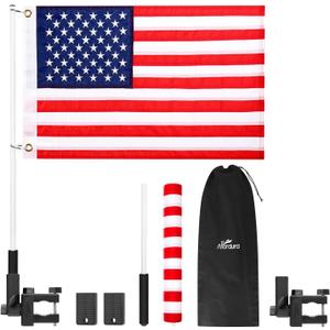 Affordura American Boat Flag Kit with Flag Holder, 16x24 US Boat Flag Marine with Upgraded Mount for Pontoon Boat, Sailboat and More, Perfect Fun Boat Accessories for Men Women