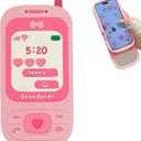 Mirror Case Compatible with iPhone 15Cute Kawaii 3D Cartoon Retro Phone Cover Fun Soft Rubber Shockproof Protector for Women Girls-Push and Pull Pink