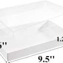Tebery 50 Pack Cookies Boxes with Full Clear Window, 9.5 x 6 x 1.25 Inch Pastry Bakery Box, Macaron Treat Packaging Boxes for Wedding, Party, Take Out Container for Chocolate, Donuts, Muffin, Dessert