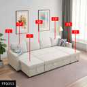 Sleeper Sofa Couch Bed, Convertible Sofa Bed with Armrests, Sectional Sofa with Storage Seat L Shaped Sectional Couch with Reversible Chaise for Living Room Apartment Bedroom Office