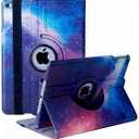 CenYouful Case for iPad Fit 2018/2017 9.7 6th/5th Generation - 360 Degree Rotating Case Cover with Auto Wake/Sleep Compatible with iPad 9.7 Inch 2018/2017 (Galaxy)