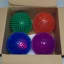 4 Pack 4.5" Light Up Squeaky Dog Balls, Spiky Dog Toy Balls for Medium Large Dogs