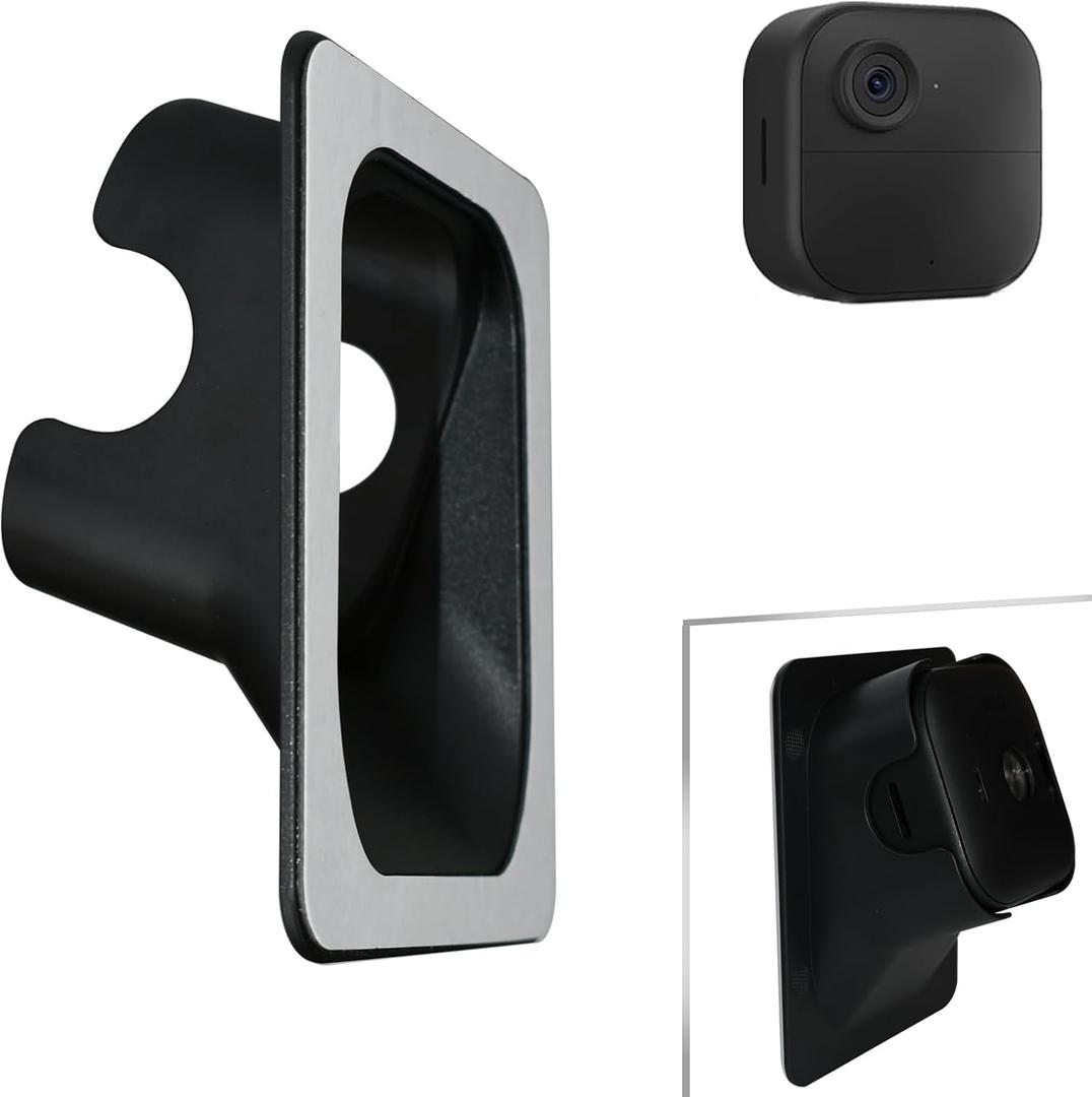 Window Mount Compatible with Blink Outdoor 4 Camera (4th Gen), Secured Camera Glass Wall Holder 20-Degree Angled Mount No Screws, Self-Adhesive Monitoring for Glass Windows/Doors, Black