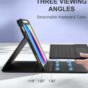 Harvopu Compatible for iPad 11th 10th Generation Case with Keyboard, Folio Cover with Pencil Holder, Multi-Touch Trackpad, 7 Color Backlit, Detachable Keyboard for iPad (A16) 11th/10th Gen (Black)