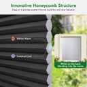 Cordless Cellular Shades, No Drill No Tools Light Filtering Honeycomb Shades, Pleated Blinds for Windows, Easy to Install, Black 32" W x 64" H