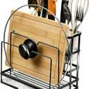 Universal Knife Block Holder, Kitchen Knife Holder Storage Organizer, Stainless Steel Cutting Board Rack Pot Pan Lid Holder for Countertop, Cabinet