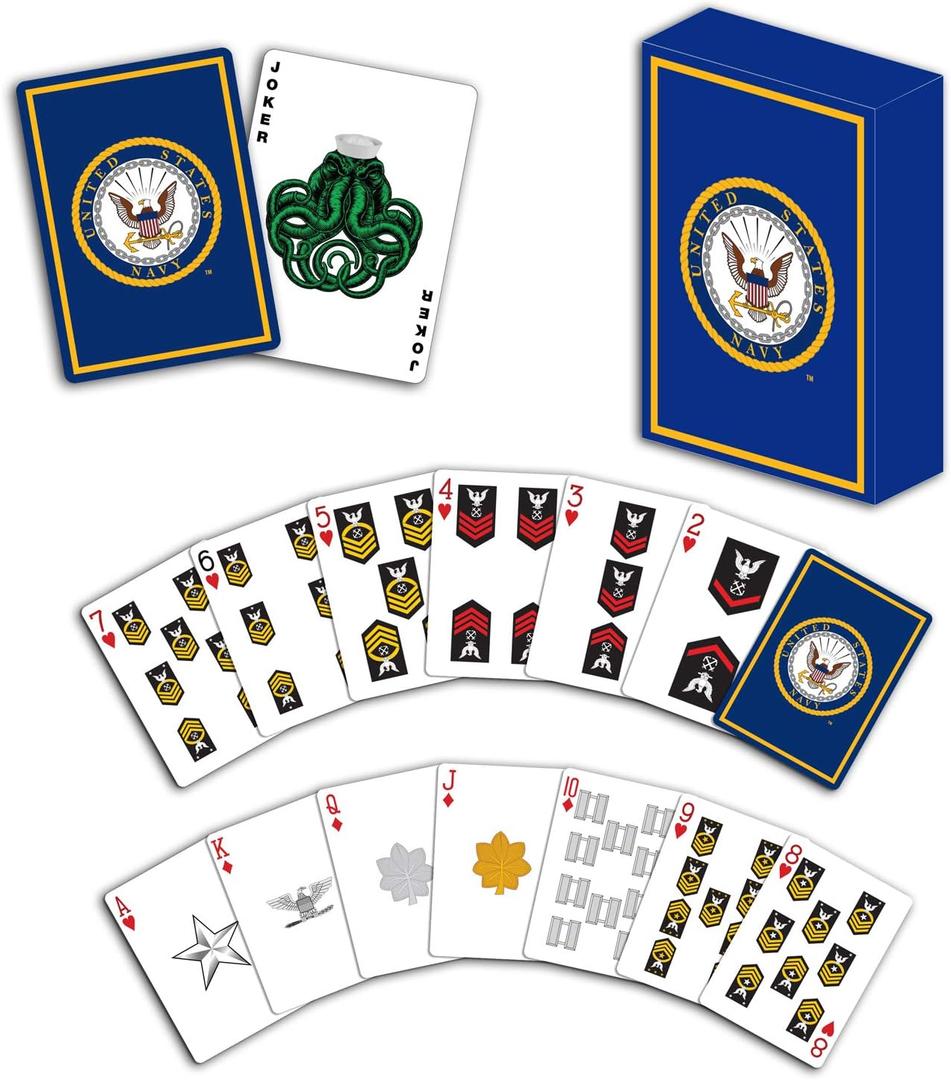 Military Gift Shop US Navy Professional Quality Playing Cards | Great for Game Night | Gifts for Sailors | Navy Playing Cards