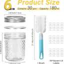 6 oz Glass Mason Jars, 30 Pack Regular Mouth Glass Canning Jars with Silver Aluminum Lids and Bands, Airtight Jam Jars for Food Storage, Pickling, Fermenting, Honey, Jelly, DIY Candles Decor