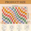 Groovy Retro Wavy Checkered Orange Placemats Set of 6 Place Mats for Kitchen Table Washable Farmhouse Linen Table Mats Dining Decoration 12x18 Inch