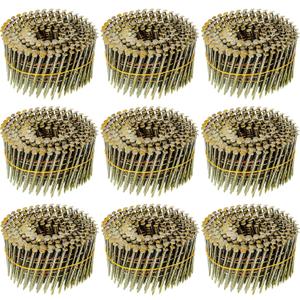 Hotop 3600 Count Siding Nails, 15-degree Wire Collated Coil Siding Nails, Full Round Head Mild Steel Nail for Sheathing Decking Fencing Attachment Replacement Parts(1 1/2 Inch)