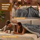 Bearhug Heated Blanket King Size 100" x 90" Dual Controller Electric Blanket, Reversible Brown Plaid Sherpa Heating Blanket, 10-Heat Levels & 1-12H Auto Off, ETL, Machine Washable