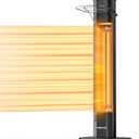 VAGKRI Outdoor Electric Patio Heater, 1500W Dual Carbon Tube Infrared Heater, Tip-Over & Overheat Protection,1S Instant Heat, IPX5 Waterproof, Tower Space Heater for Patio, Backyard & Garage