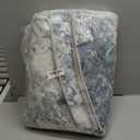 Blue Area Rug 10x14 Machine Washable Large Vintage Living Room Distressed Non Slip Carpet Traditional Indoor Bedroom Grey Retro Floral Accent Throw Rug for Office Kitchen Dining Room