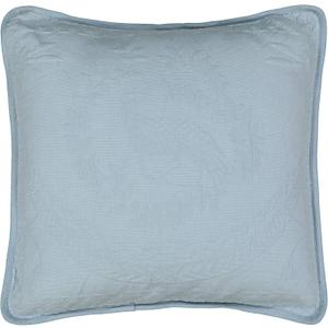 King Charles Modern Farmhouse Floral Matelasse Decorative Pillowcase, 100% Cotton Breathable Bedding, Throw Pillow (20" x 20"), Blue