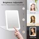Rechargeable LED Lighted Makeup Mirror with 10X Magnification, Touch Screen Dimming, 3 Color Lighting Modes, and Foldable Stand - Perfect for Travel, Home, and Professional Use