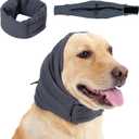 Dog Calming Hoodie, No Shake Ear Wraps for Dogs, Adjustable Dog Ear Muffs for Noise Protection, Ear Wrap Head Cover for Head Warp Anxiety Relief, Hematoma, Grooming and Force Drying, Size: M(Head Circle:13.8"-18.9")